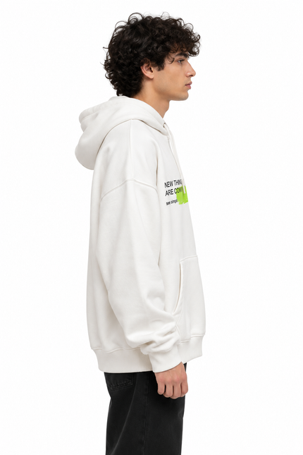 CATCH Neon Graphic Hoodie – Off White
