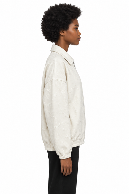 Black Textured Zip-Up Jacket