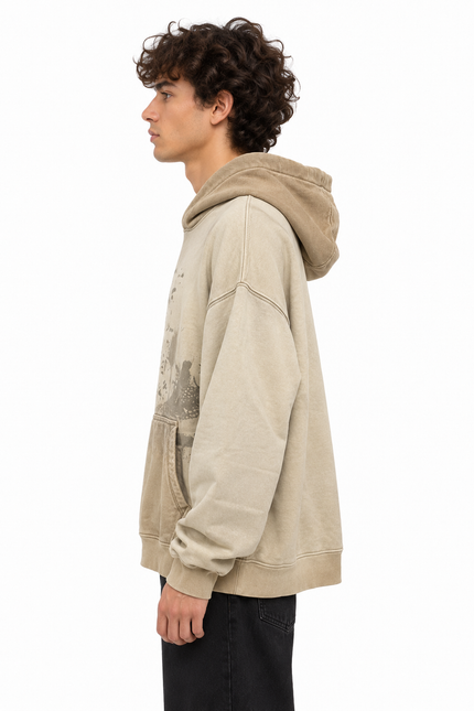 CATCH Vintage Graphic Hoodie – Washed Beige