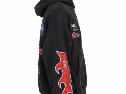 Vintage Black Graphic Oversized Hoodie