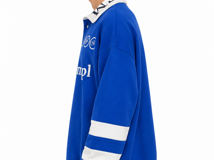 CATCH Blue Graphic Rugby Sweatshirt – Royal Blue & White