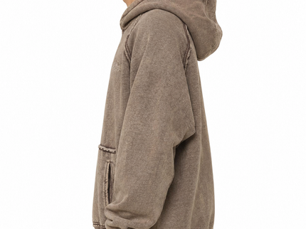 CATCH Vintage Washed Utility Hoodie – Taupe Brown