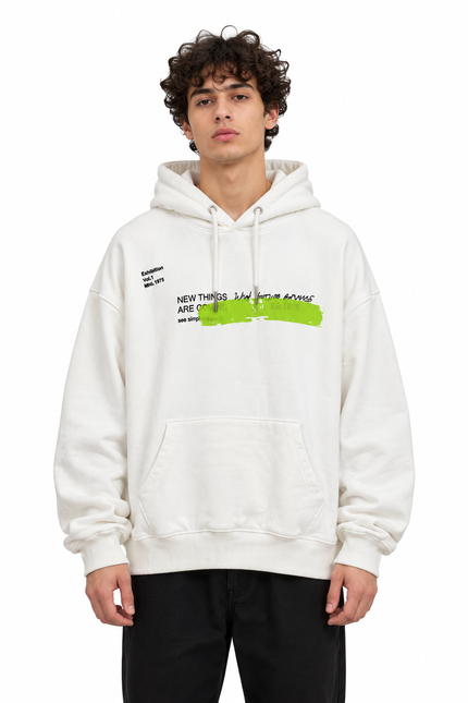 CATCH Neon Graphic Hoodie – Off White