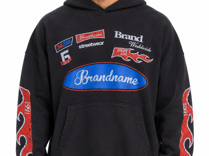Vintage Black Graphic Oversized Hoodie
