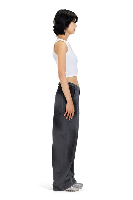 Distressed Wide Leg Denim Pants