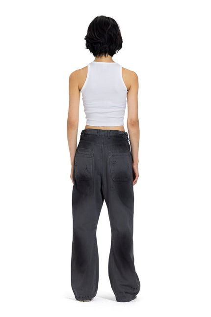 Distressed Wide Leg Denim Pants