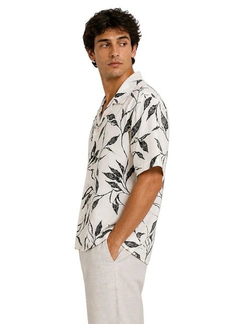 Black Leaf Print Shirt – Box Fit