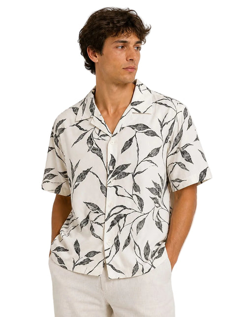 Black Leaf Print Shirt – Box Fit