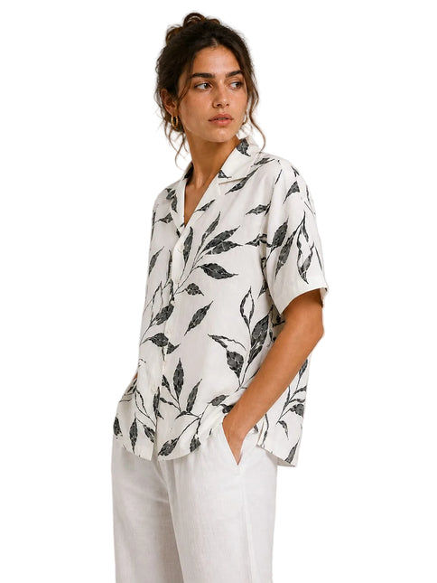 Black Leaf Print Shirt – Box Fit