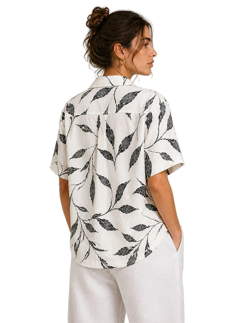 Black Leaf Print Shirt – Box Fit