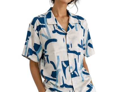 Blue Brushstroke Resort Shirt – Box Fit