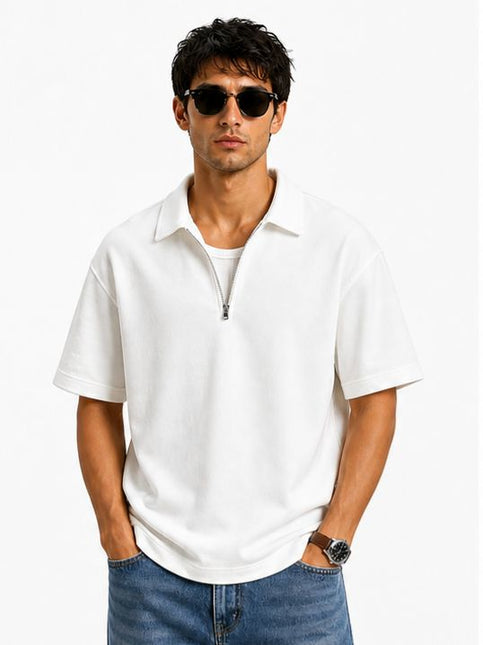 Zip Collar T-Shirt – Box Fit