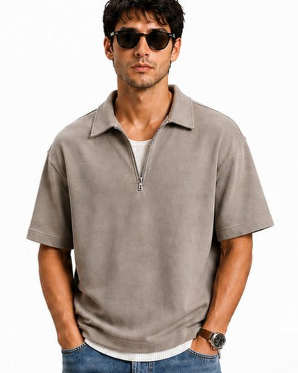 Zip Collar T-Shirt – Box Fit