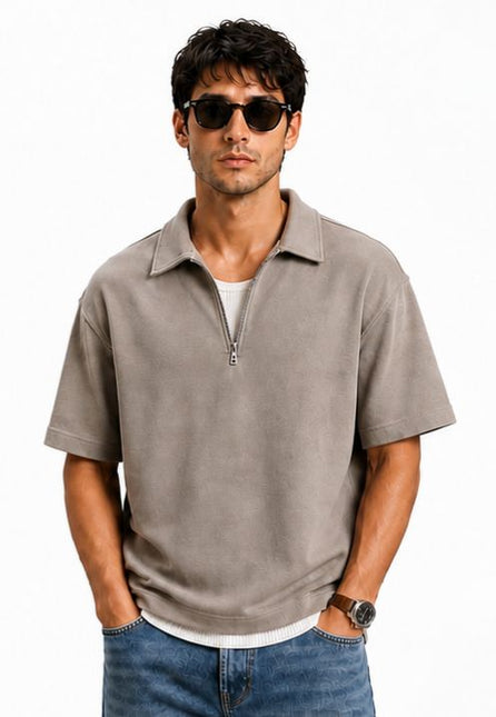 Zip Collar T-Shirt – Box Fit