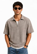 Zip Collar T-Shirt – Box Fit