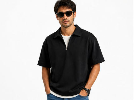 Zip Collar T-Shirt – Box Fit