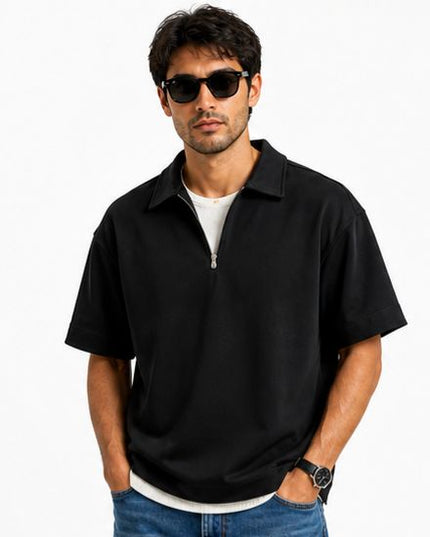 Zip Collar T-Shirt – Box Fit