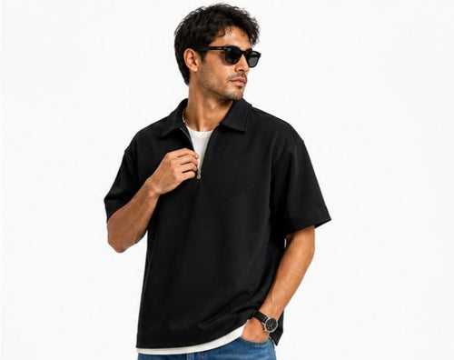 Zip Collar T-Shirt – Box Fit