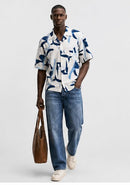 Blue Brushstroke Resort Shirt – Box Fit