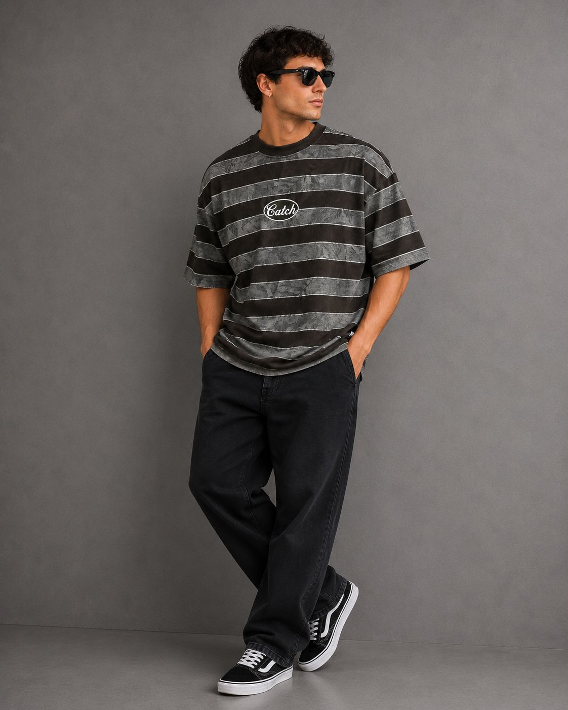 Vintage Washed Striped Oversized T-Shirt