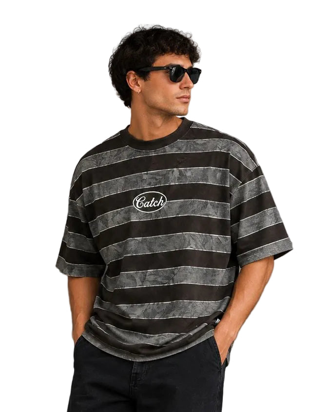 Vintage Washed Striped Oversized T-Shirt