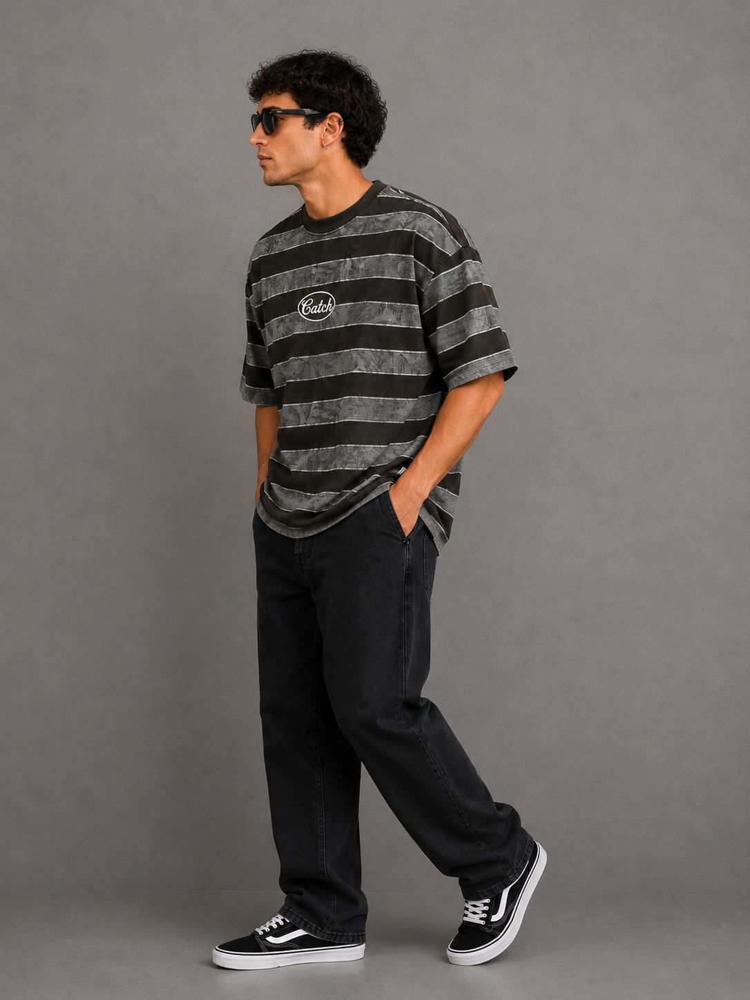 Vintage Washed Striped Oversized T-Shirt