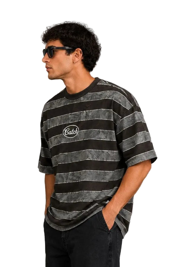 Vintage Washed Striped Oversized T-Shirt