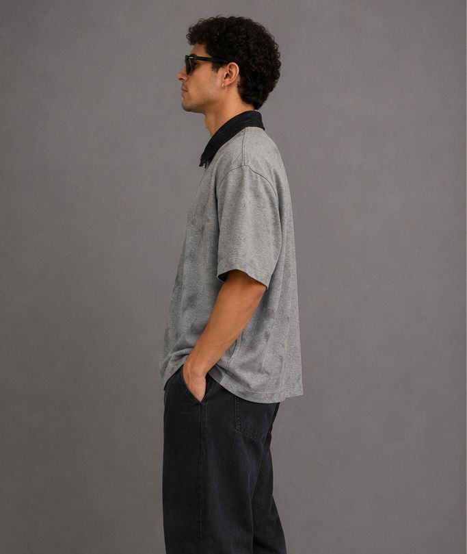 Minimal Zip Polo T-Shirt