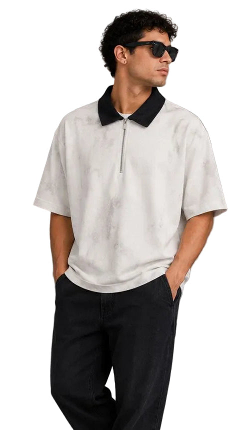 Minimal Zip Polo Box Fix  T-Shirt