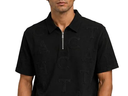 Monogram Half Zip Oversized Polo T-Shirt