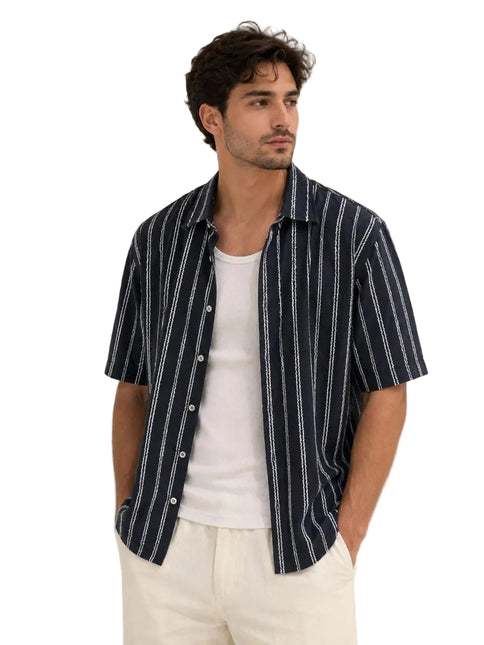 Vertical Stripe Box Fit Shirt