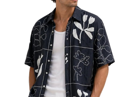 Botanical Print Relaxed Resort Shirt