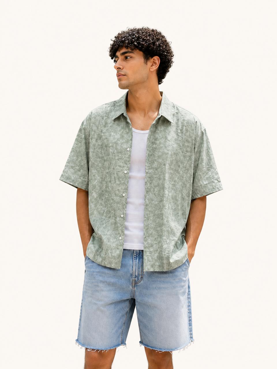 Washed Sage Resort Shirt