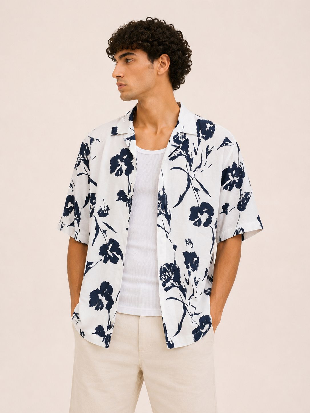 Floral Print Relaxed Resort Shirt
