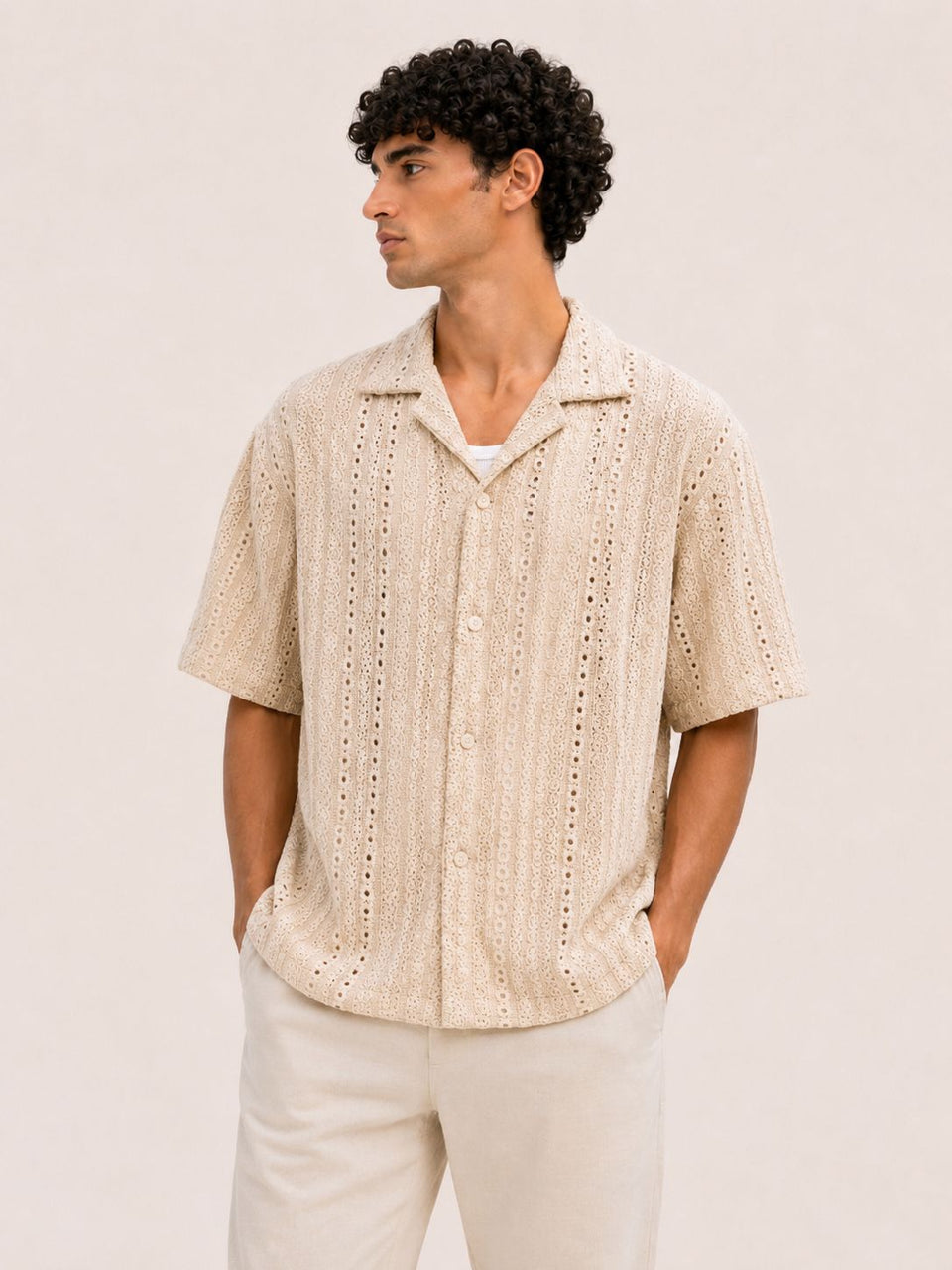 Crochet Texture Box Fit Shirt
