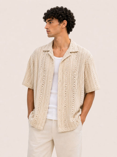 Crochet Texture Box Fit Shirt