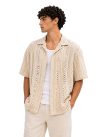 Crochet Texture Relaxed Fit Shirt