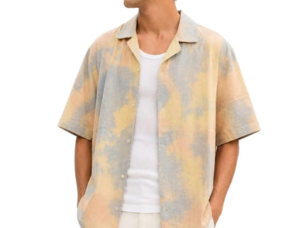 Pastel Sky Wash Resort Linen Shirt