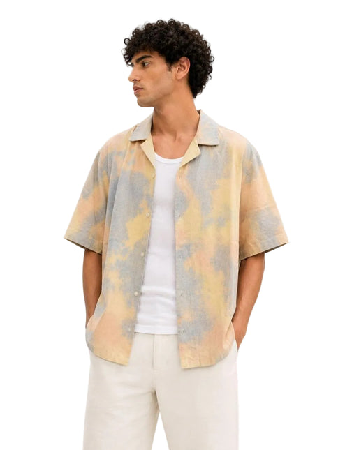 Pastel Sky Wash Resort Linen Shirt