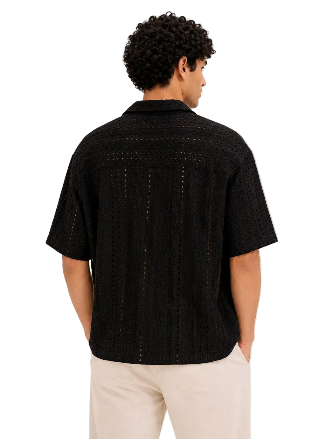 Crochet Texture Relaxed Fit Shirt