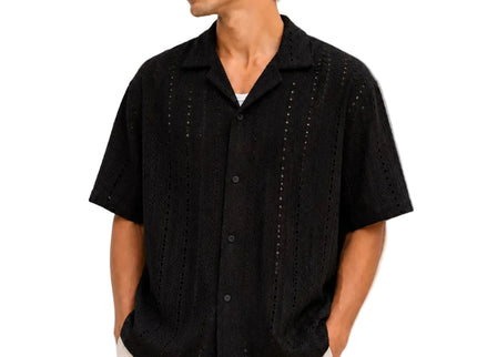 Crochet Texture Relaxed Box Fit Shirt