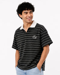 Striped Oversized Fit Polo T-Shirt