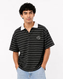 Striped Oversized Fit Polo T-Shirt