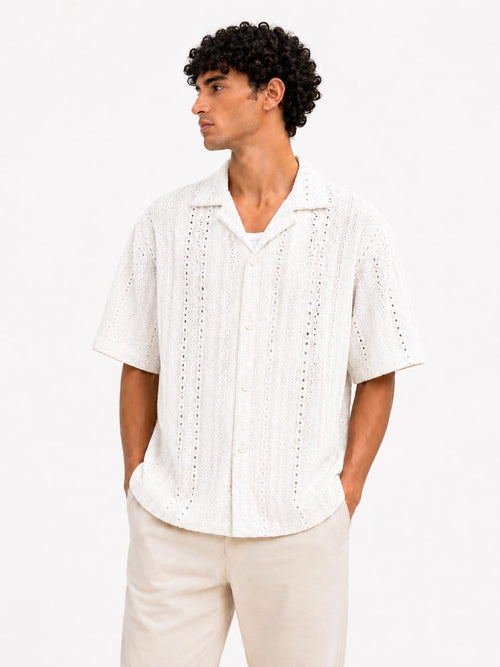 Crochet Texture Box Fit Shirt