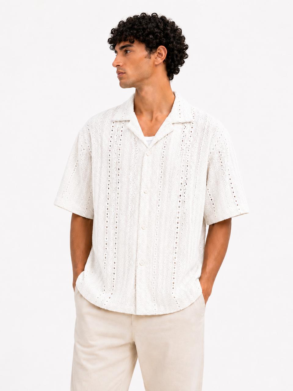 Crochet Texture Box Fit Shirt