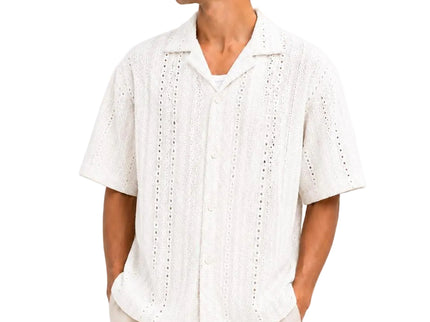 Crochet Texture Relaxed Box Fit Shirt