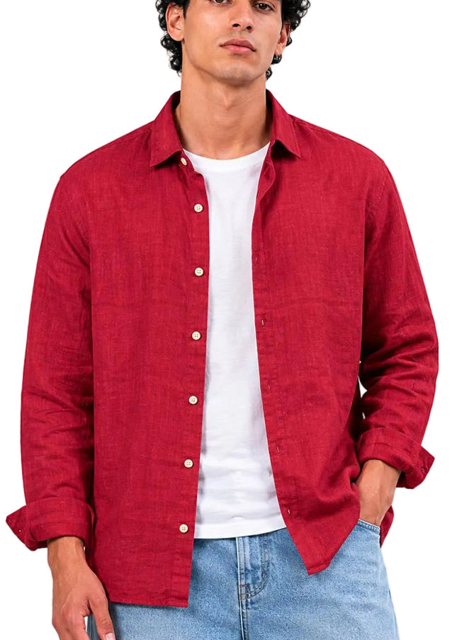 Linen Regular Fit Long Sleeve Shirt
