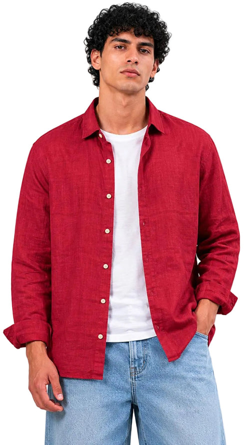 Linen Regular Fit Long Sleeve Shirt