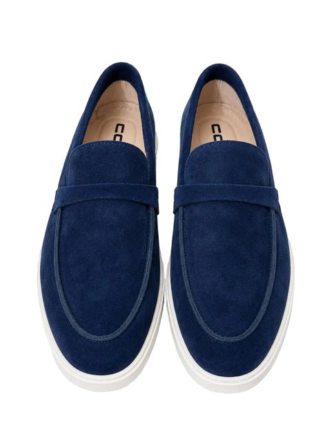 Navy Blue Suede Loafers
