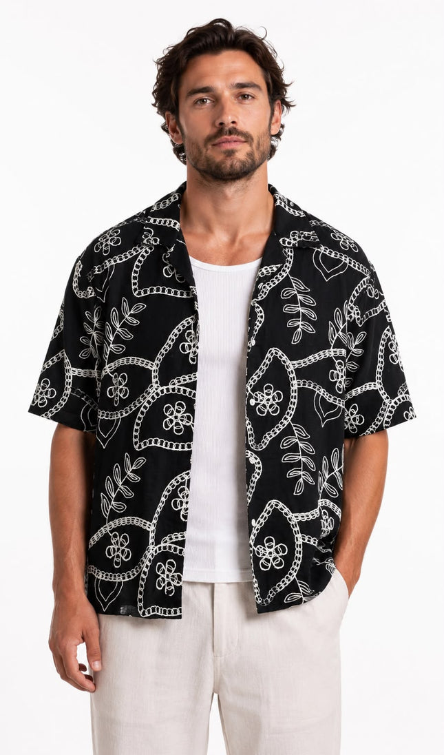 Midnight Botanical Resort Shirt